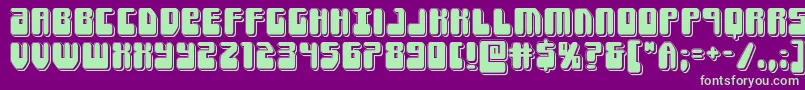 Forcemajeurepunch-Schriftart – Grüne Schriften auf violettem Hintergrund