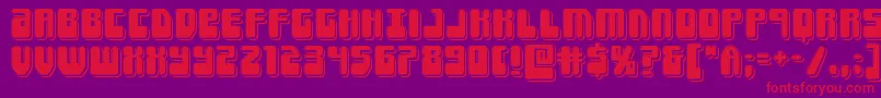 Forcemajeurepunch-Schriftart – Rote Schriften auf violettem Hintergrund