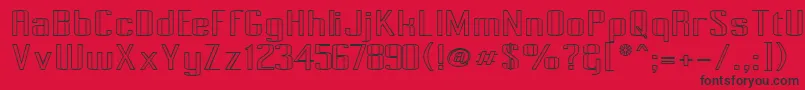 Pecot006 Font – Black Fonts on Red Background