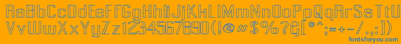 フォントPecot006 – オレンジの背景に青い文字