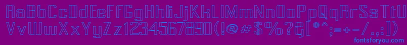 Pecot006-Schriftart – Blaue Schriften auf violettem Hintergrund