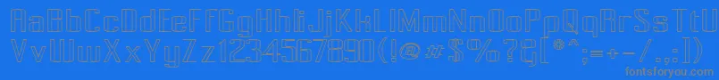 Czcionka Pecot006 – szare czcionki na niebieskim tle