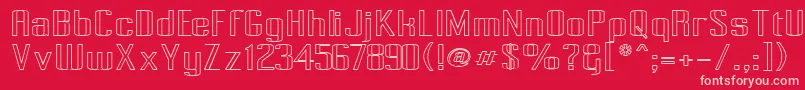 Czcionka Pecot006 – różowe czcionki na czerwonym tle