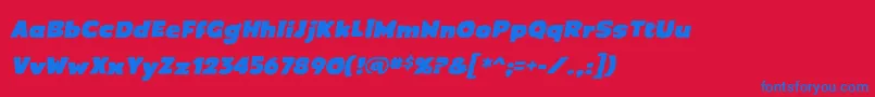 CrimewavebbItal-fontti – siniset fontit punaisella taustalla