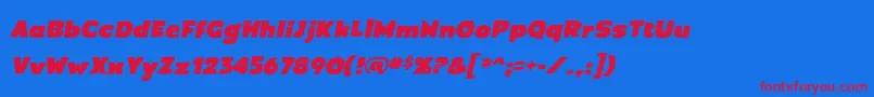 フォントCrimewavebbItal – 赤い文字の青い背景