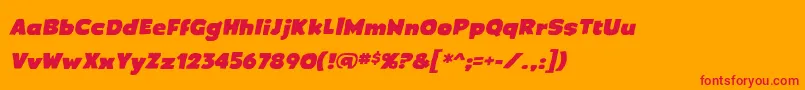 CrimewavebbItal Font – Red Fonts on Orange Background