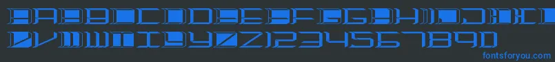 Highorbit2-Schriftart – Blaue Schriften auf schwarzem Hintergrund