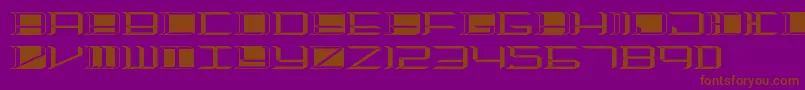 Highorbit2-fontti – ruskeat fontit violetilla taustalla