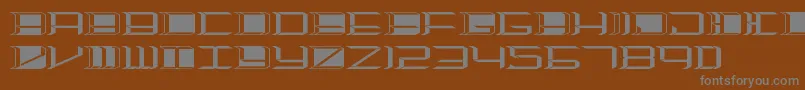 Highorbit2-fontti – harmaat kirjasimet ruskealla taustalla