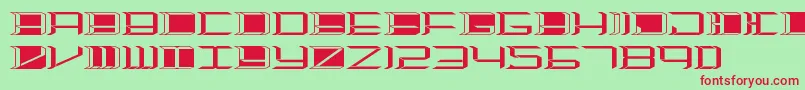 Highorbit2-fontti – punaiset fontit vihreällä taustalla