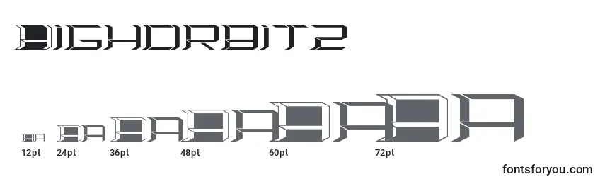 Размеры шрифта Highorbit2