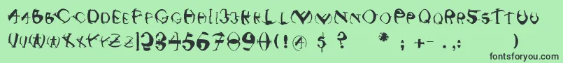 Noncommercial Font – Black Fonts on Green Background