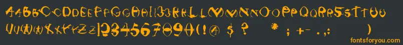 Noncommercial Font – Orange Fonts on Black Background