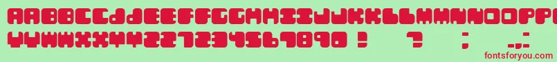 Leben Font – Red Fonts on Green Background