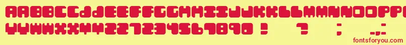 Leben Font – Red Fonts on Yellow Background