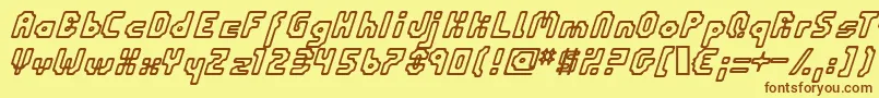 Шрифт Eniltuo – коричневые шрифты на жёлтом фоне