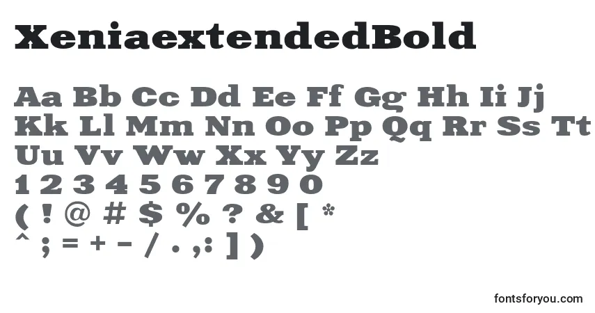 Шрифт XeniaextendedBold – алфавит, цифры, специальные символы
