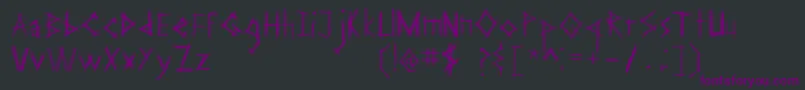 Czcionka Cakarayam – fioletowe czcionki na czarnym tle
