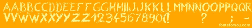 WrongBoard1-Schriftart – Gelbe Schriften auf orangefarbenem Hintergrund