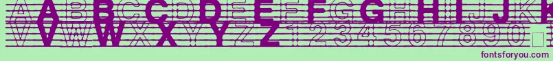 DistMus Font – Purple Fonts on Green Background