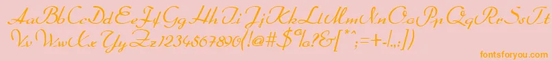 Arabella Font – Orange Fonts on Pink Background