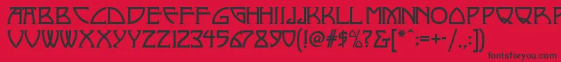 Nickleynf Font – Black Fonts on Red Background