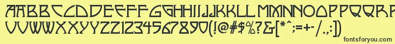 Nickleynf-fontti – mustat fontit keltaisella taustalla