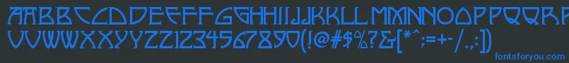 Nickleynf Font – Blue Fonts on Black Background