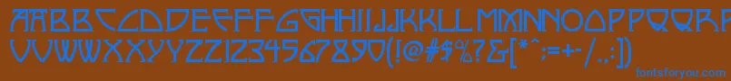 Nickleynf-fontti – siniset fontit ruskealla taustalla