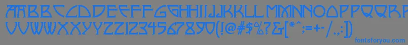 フォントNickleynf – 灰色の背景に青い文字