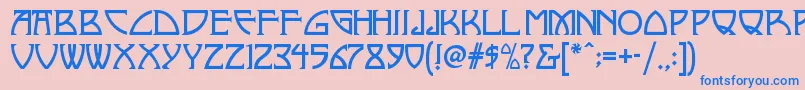 Nickleynf-Schriftart – Blaue Schriften auf rosa Hintergrund