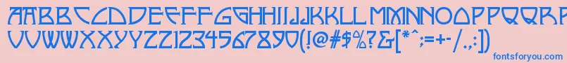 Nickleynf Font – Blue Fonts on Pink Background