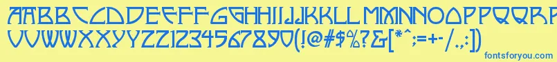 Nickleynf Font – Blue Fonts on Yellow Background