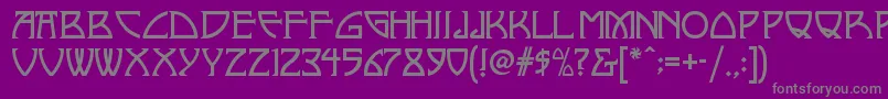 Nickleynf-fontti – harmaat kirjasimet violetilla taustalla