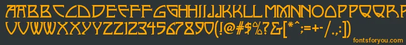 フォントNickleynf – 黒い背景にオレンジの文字