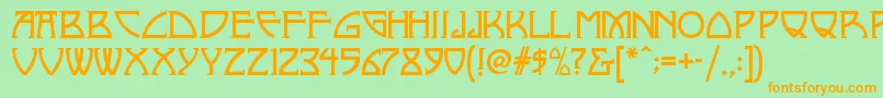Nickleynf Font – Orange Fonts on Green Background