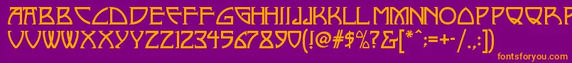 フォントNickleynf – 紫色の背景にオレンジのフォント