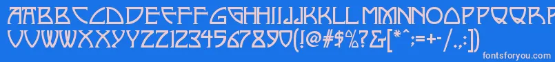 Nickleynf Font – Pink Fonts on Blue Background
