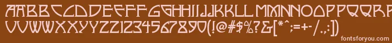 Шрифт Nickleynf – розовые шрифты на коричневом фоне
