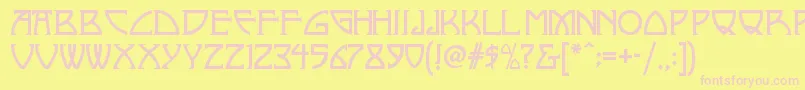Nickleynf-fontti – vaaleanpunaiset fontit keltaisella taustalla