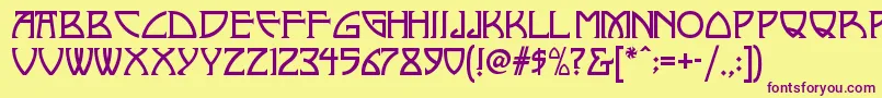Nickleynf Font – Purple Fonts on Yellow Background