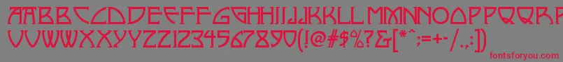 Nickleynf-fontti – punaiset fontit harmaalla taustalla
