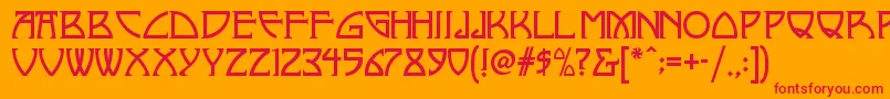 フォントNickleynf – オレンジの背景に赤い文字