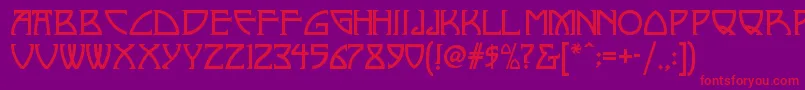 フォントNickleynf – 紫の背景に赤い文字