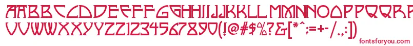 フォントNickleynf – 白い背景に赤い文字