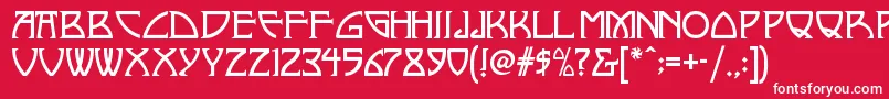 Nickleynf-fontti – valkoiset fontit punaisella taustalla