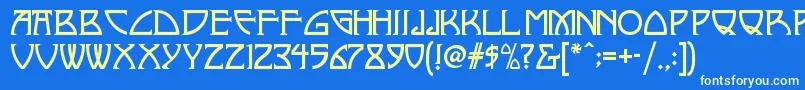 Шрифт Nickleynf – жёлтые шрифты на синем фоне