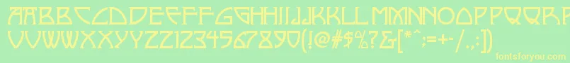 Шрифт Nickleynf – жёлтые шрифты на зелёном фоне
