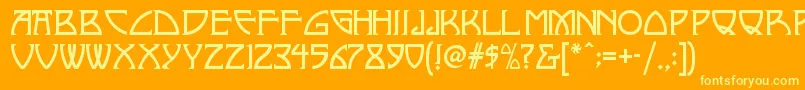 Nickleynf Font – Yellow Fonts on Orange Background
