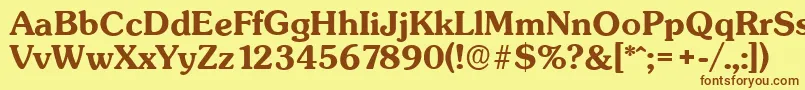 SunsetserialBold Font – Brown Fonts on Yellow Background